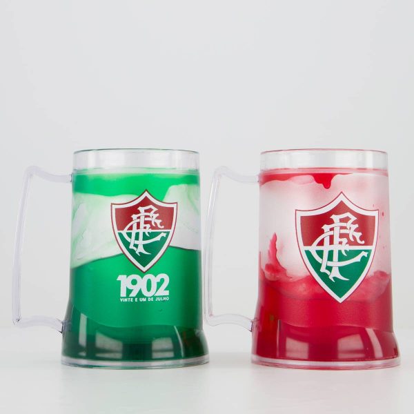 kit com 2 Canecas em Gel Fluminense Verde