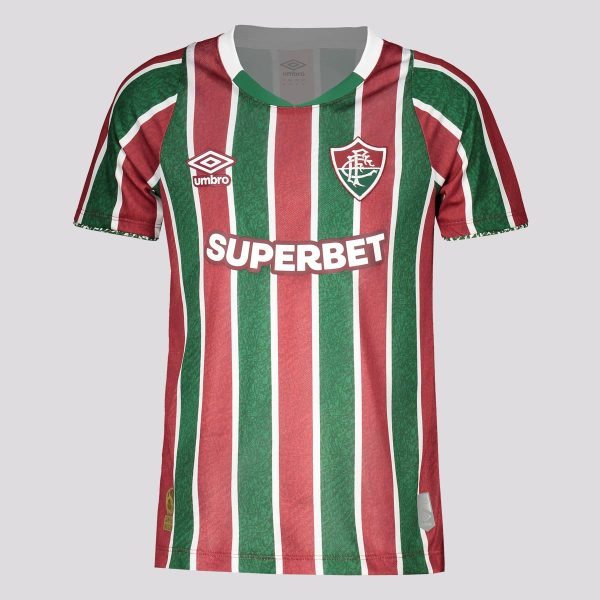 Camisa Umbro Fluminense I 2024 Juvenil com Patrocício