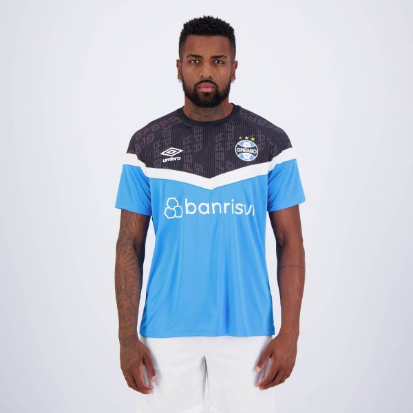 Camisa Umbro Grêmio Treino 2023 Azul e Preta