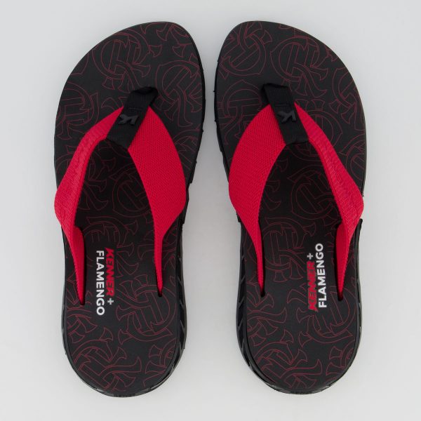 Chinelo Kenner Flamengo Rakka Preto e Vermelho