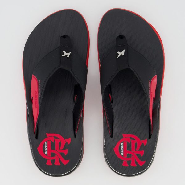 Chinelo Kenner Flamengo X-Gel Preto e Vermelho