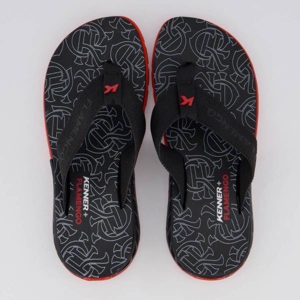 Chinelo Kenner Rakka Flamengo Preto e Vermelho