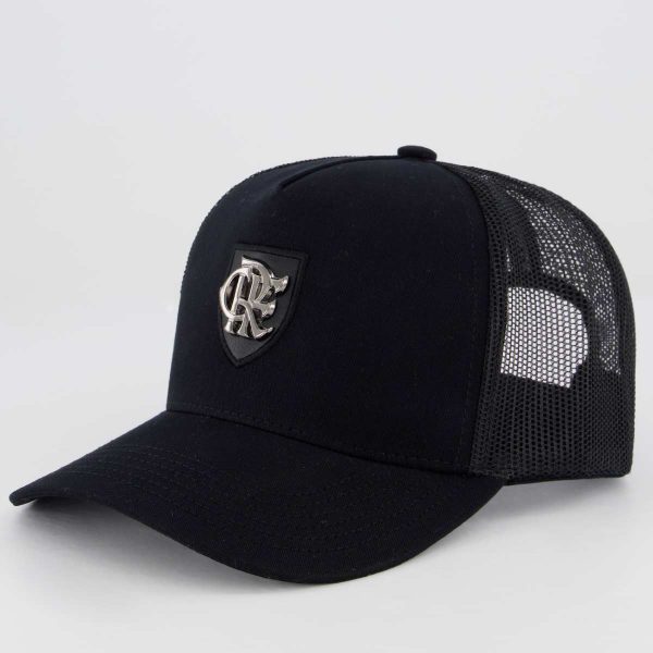 Boné Flamengo Trucker Americano Preto