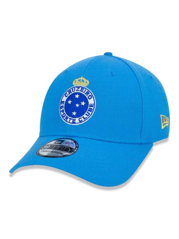 Boné New Era 39thirty Cruzeiro Aba Curva Stretch Fit Azul