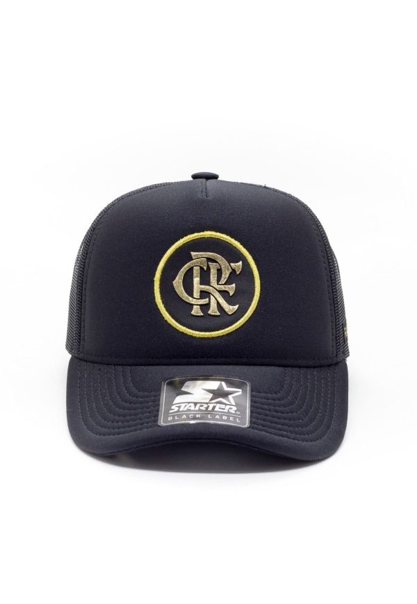 Boné Starter Aba Curva Snapback Trucker Collab Flamengo Oficial Preto