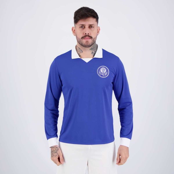 Camisa Palmeiras Goleiro Retrô 1989 Manga Longa Azul