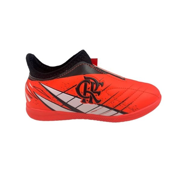 Chuteira Flamengo Oxn Avanti 3 Elastic Neo Futsal Pro Pvc - - Coral/Branco