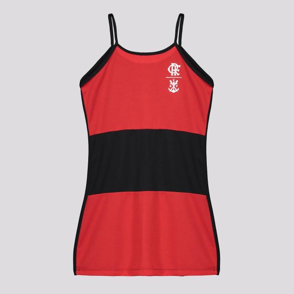 Vestido Flamengo Samba Infantil Preta e Vermelha