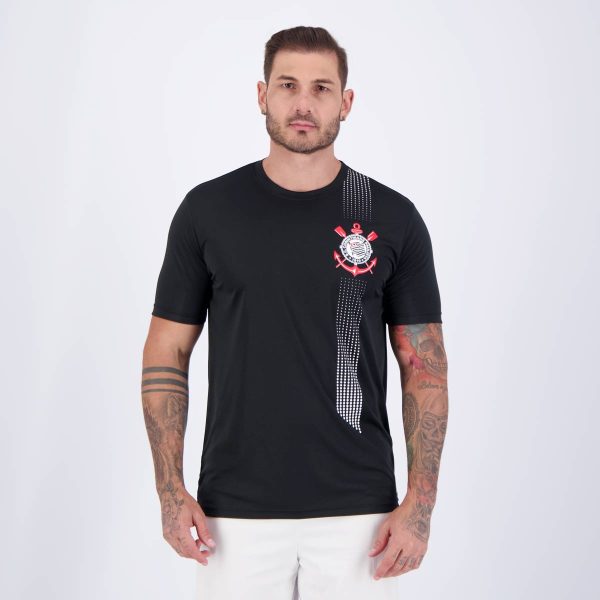 Camisa Corinthians Fitness Preta e Branca