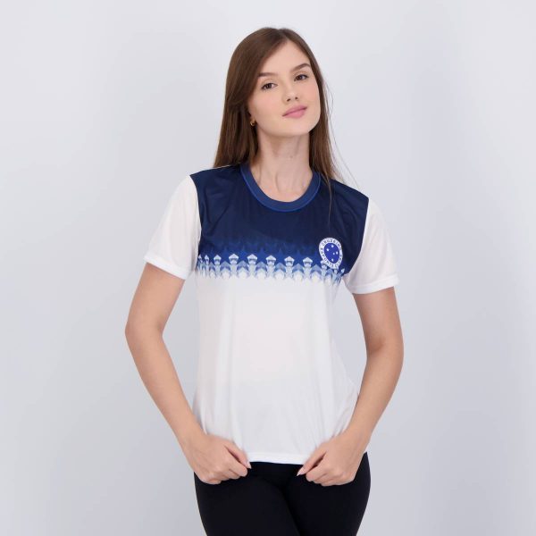 Camisa Cruzeiro Didatic Feminina Branca e Azul