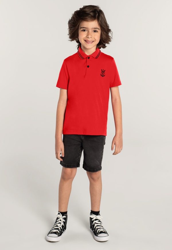 Infantil - Camiseta Polo Unissex Flamengo Brandili