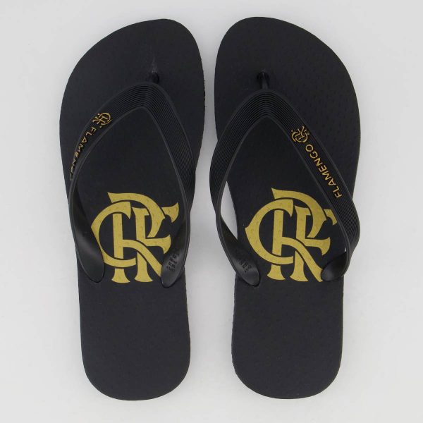 Chinelo Flamengo Basic CRF Preto e Dourado