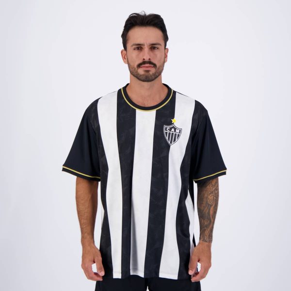 Camisa Atlético Mineiro Trevo Preta e Branca