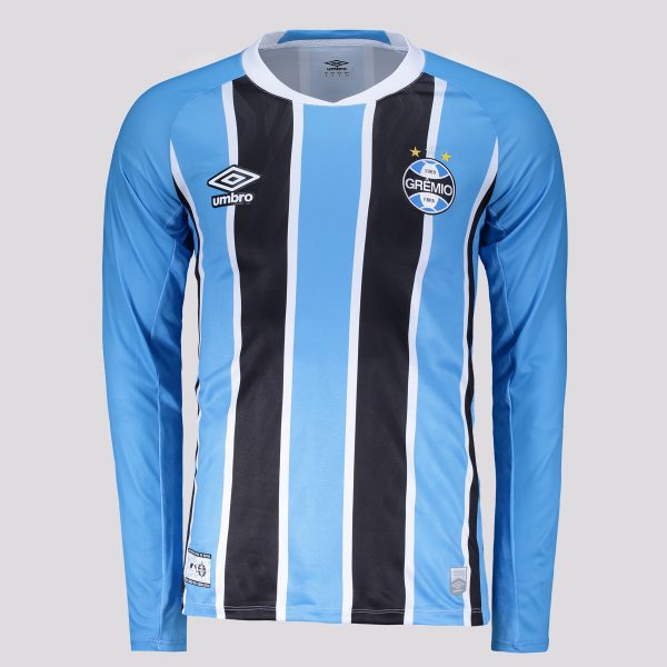 Camisa Umbro Grêmio I 2025 Manga Longa Patch Sul-Americana