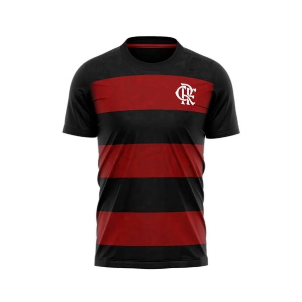 Camiseta Braziline Flamengo Torcer - Preta/Vermelha