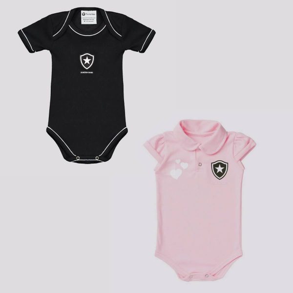 Kit Botafogo 2 Bodys Preto e Rosa