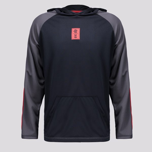 Blusa Flamengo Lançado Manga Longa Infantil Preta