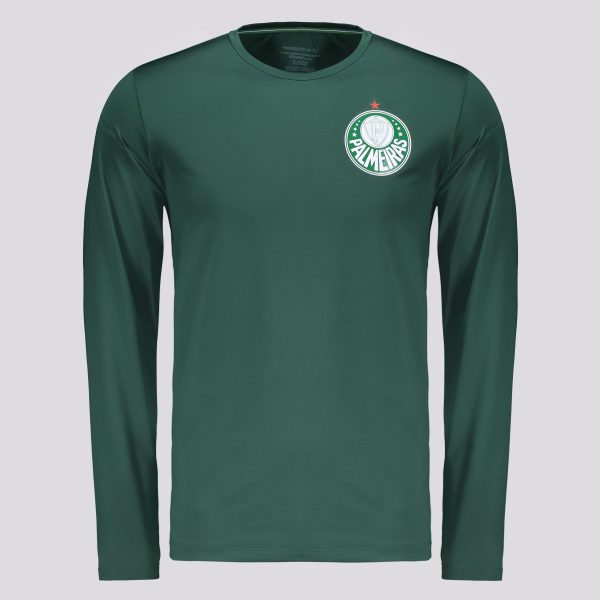 Camisa Palmeiras Brave II UV Manga Longa Infantil Verde