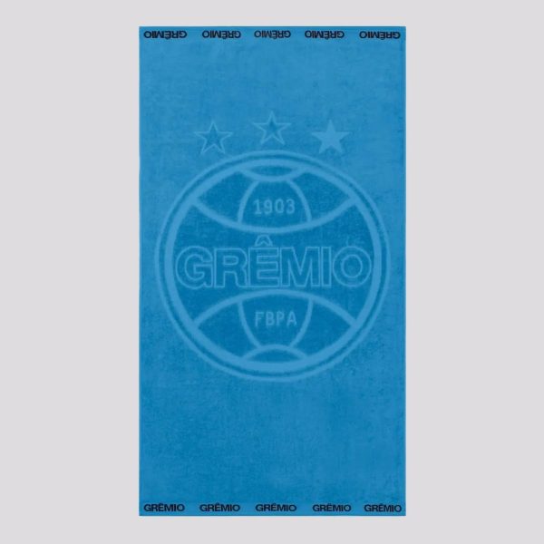 Infantil - Toalha De Banho Bouton Grêmio Jacquard Azul e Preta