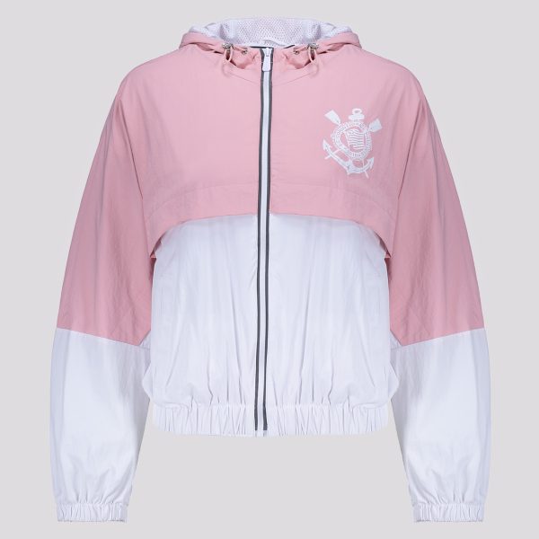 Jaqueta Corinthians Corta Vento Feminina Rosa