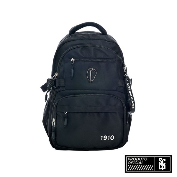 Mochila Corinthians Oficial Esportiva Casual CP 1910 Preto Empório Alex
