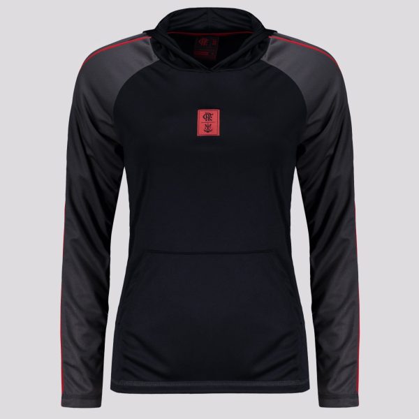 Blusa Flamengo Laçado Manga Longa Feminina Preta