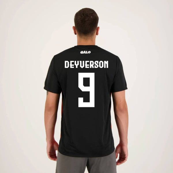 Camisa Atlético Mineiro Deyverson 9 Realistic Preta e Laranja