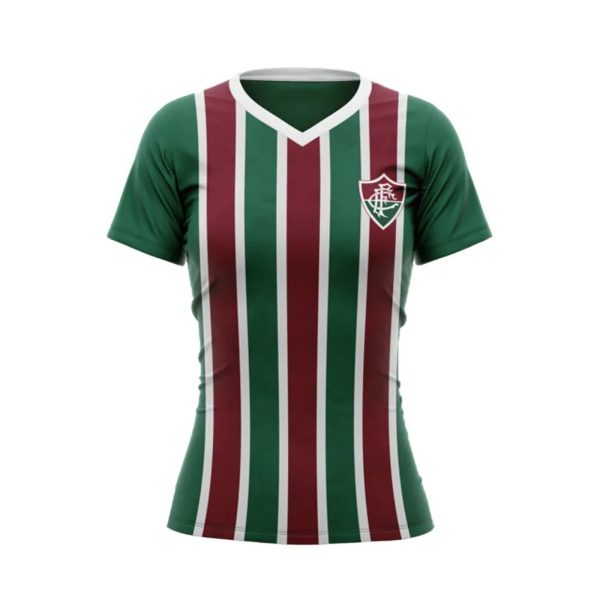 Camisa Braziline Fluminense Volcano Feminina - Verde/Grená