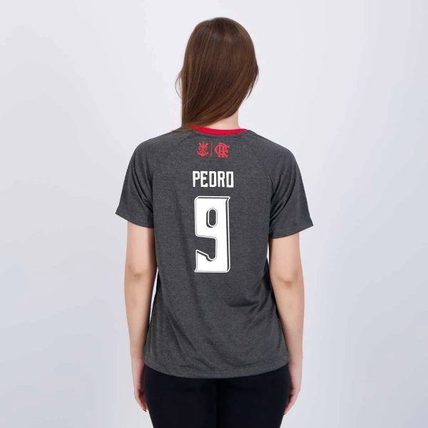 Camisa Flamengo Pedro 9 Var Feminina Cinza