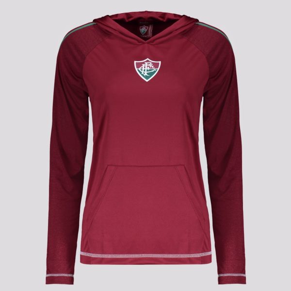 Camisa Manga Longa Fluminense Laçado Feminina Bordô