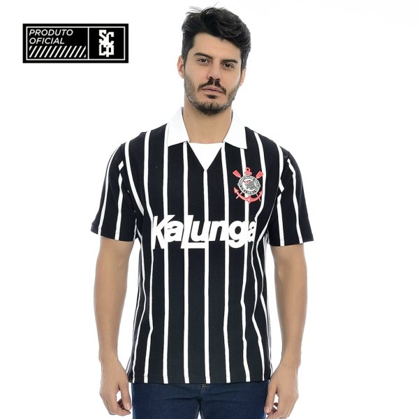 Camisa Polo Retrô Corinthians Kalunga Masculina S/N Preto Empório Alex