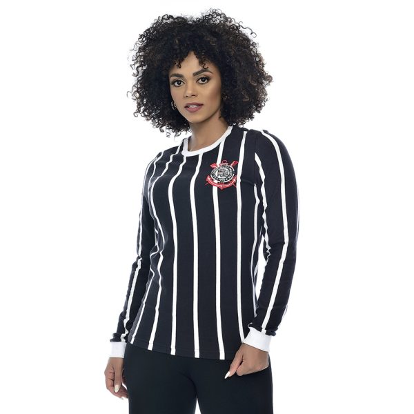 Camiseta Corinthians Oficial Democracia Manga Longa Preto Empório Alex