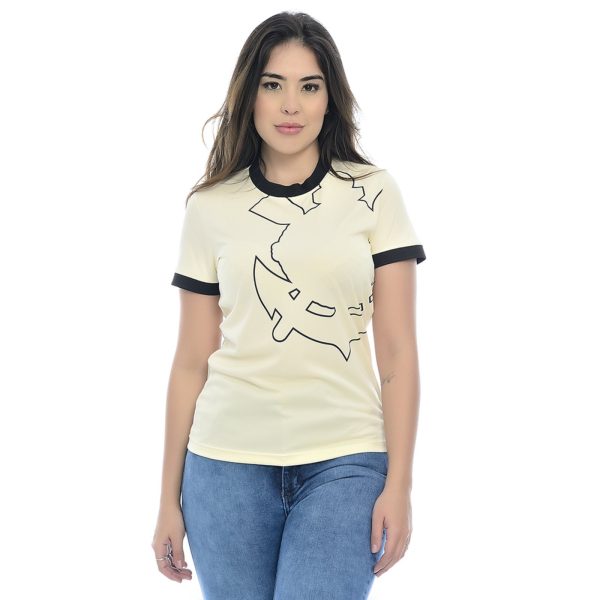 Camiseta Corinthians Oficial Feminina Off White Empório Alex