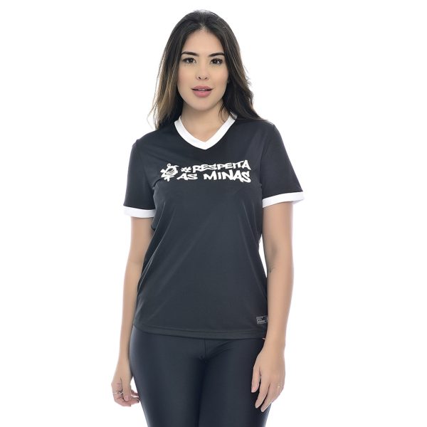 Camiseta Corinthians Oficial Respeita As Minas Gola V Preto Empório Alex