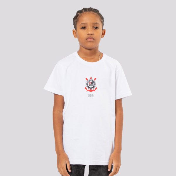 Camiseta Corinthians Rio 1976 Juvenil Branca