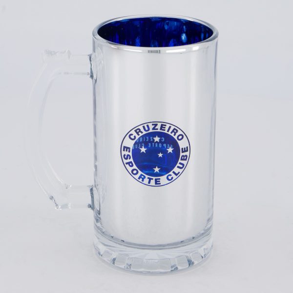 Caneca Chopp Cruzeiro Vidro Metálico