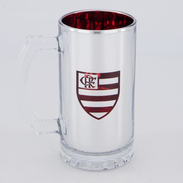 Caneca Chopp Flamengo Vidro Metálico