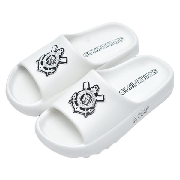 Chinelo Nuvem Corinthians Slide Oficial Licenciado Branco Empório Alex