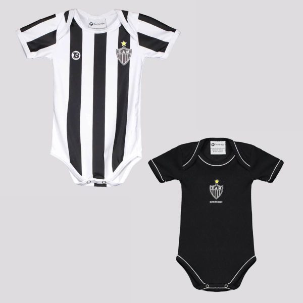 Kit Atlético Mineiro Bodys Preto e Listrado
