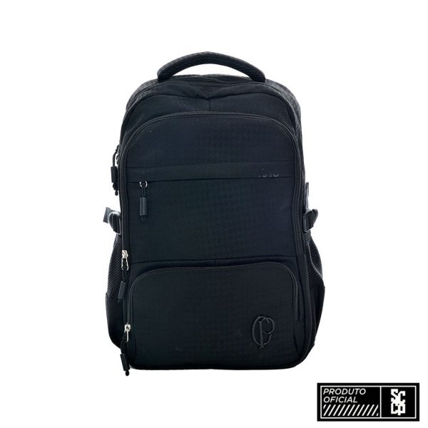 Mochila Corinthians Oficial Urban Esportiva Casual CP Preto