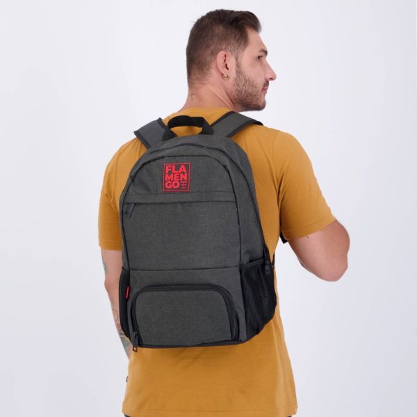 Mochila Flamengo Esportiva Cinza Escuro