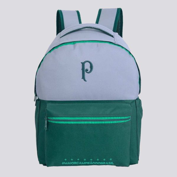 Mochila Palmeiras Esportiva Cinza e Verde