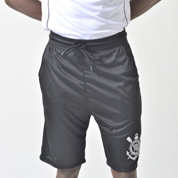 Bermuda Oficial Corinthians Licenciada Sportswear Preto Empório Alex