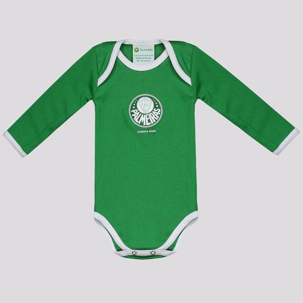 Body Palmeiras Manga Longa Verde