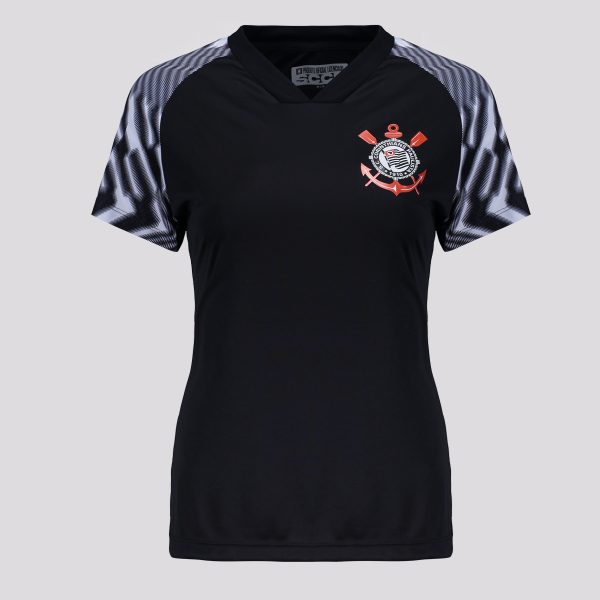 Camisa Corinthians Lines Feminina Preta