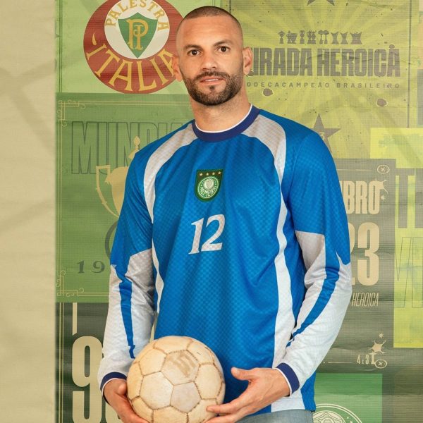 Camisa Manga Longa Palmeiras Goleiro Retrô Libertadores 1999 Azul