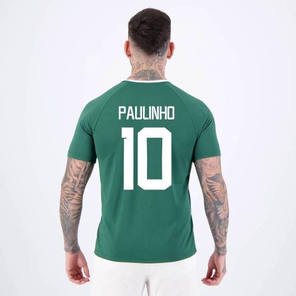 Camisa Palmeiras Alviverde Branca e Verde 10 Paulinho