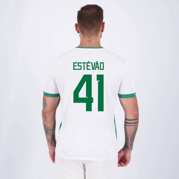 Camisa Palmeiras Estevão 41 Academia Branca e Verde