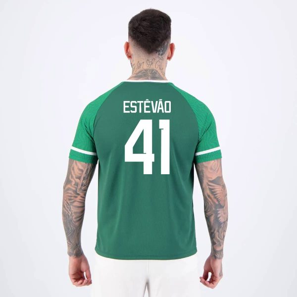 Camisa Palmeiras Verdão Estêvão 41 Escudo Verde