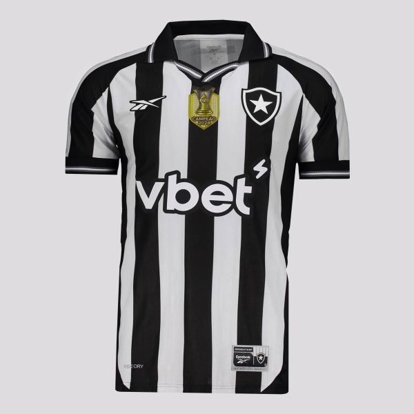 Camisa Reebook Botafogo I 2025 Patch Campeão Brasileiro